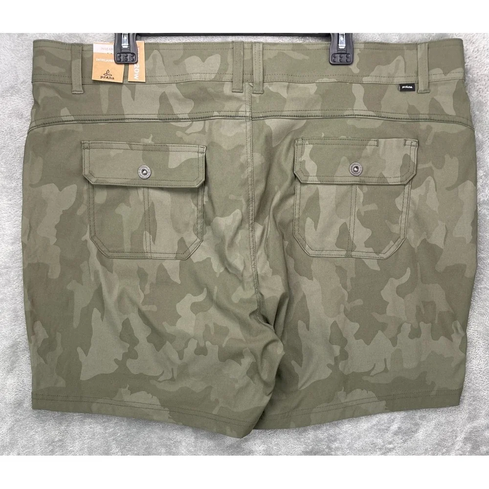 NWT prAna Women's Halle Short Plus II Size 20/07‎ Green Camo MSRP $69
